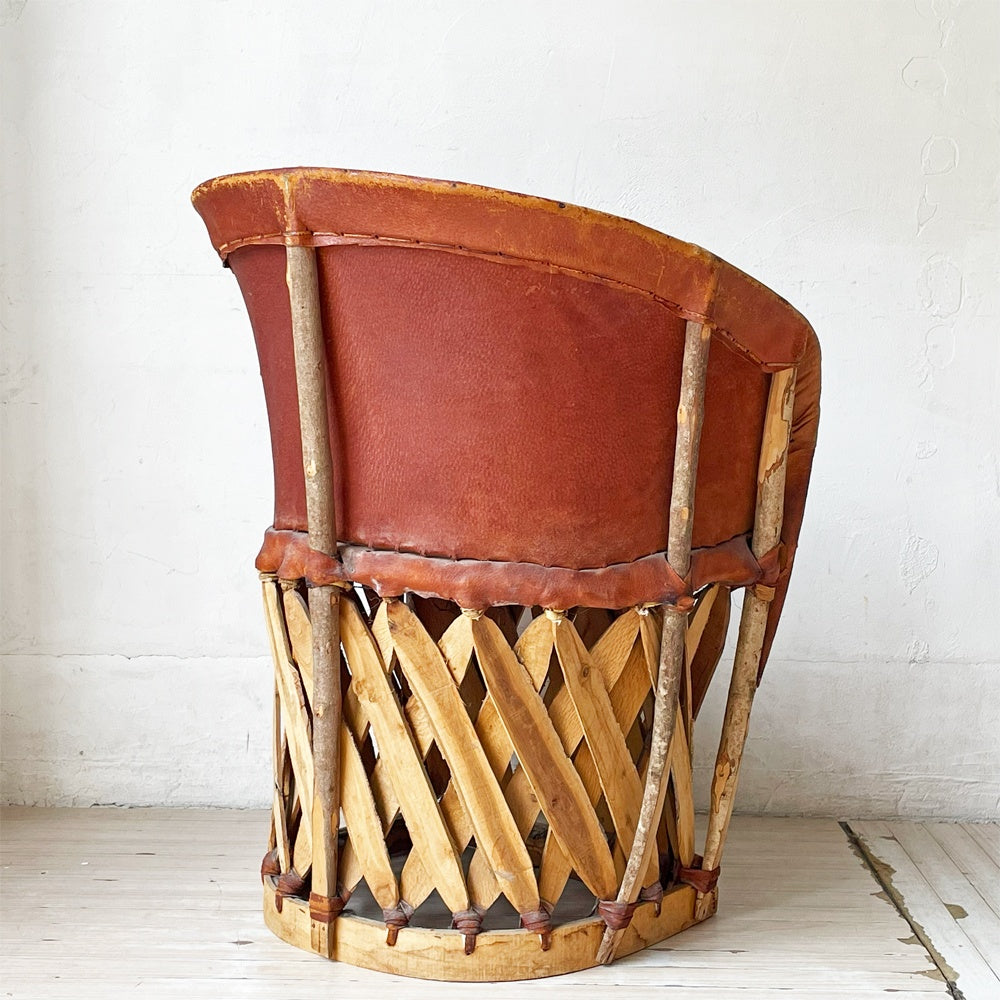 エキパレスチェア Equipales Chair エキパルチェア 本革 アームチェア アンティーク 民藝 ハンドクラフト メキシコ ★