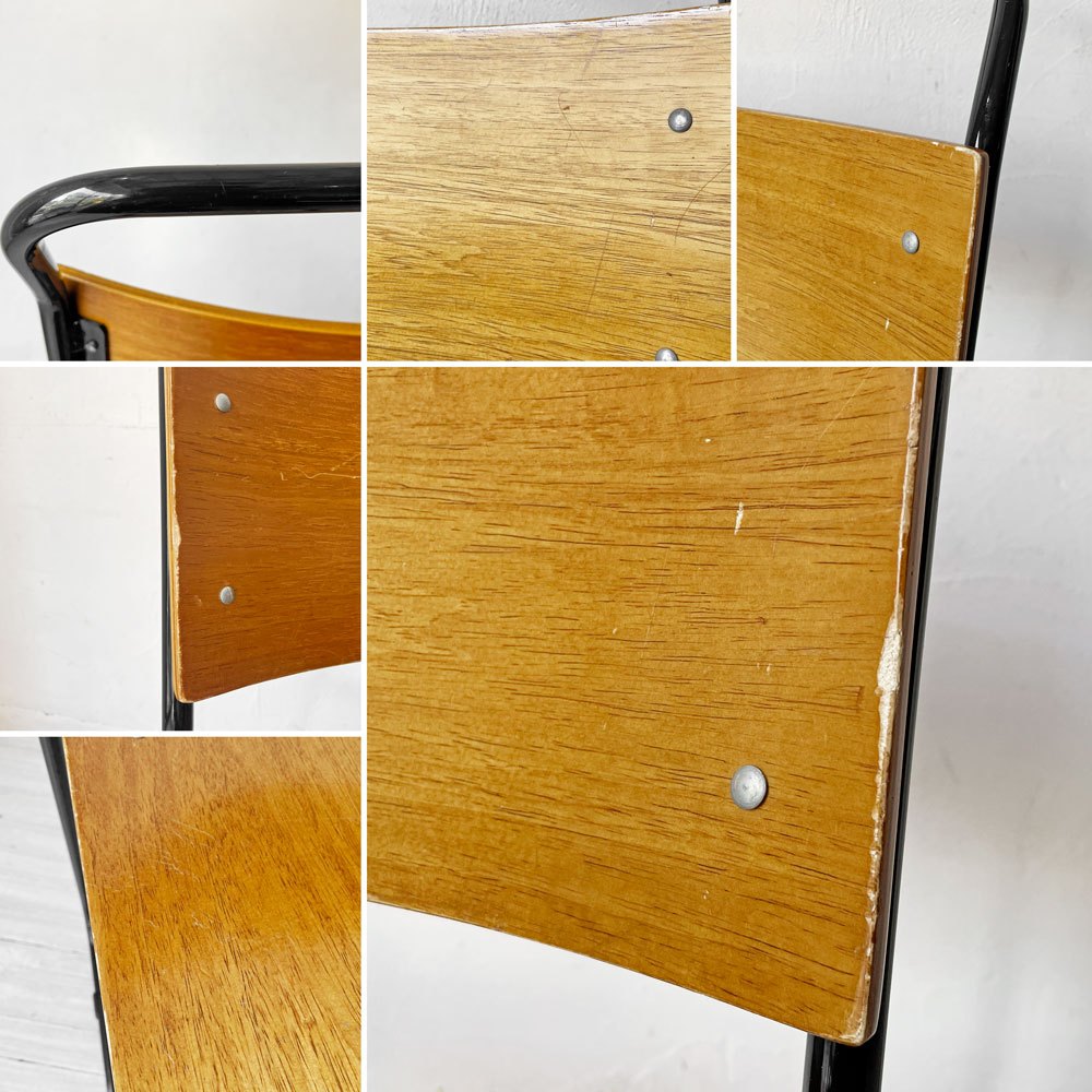 クラッシュゲート CRASH GATE ノットアンティークス Knot antiques ブルーノチェア RP6 BLUNO CHAIR スタッキングチェア プライウッド スチールレッグ ブラック 関家具 B ★