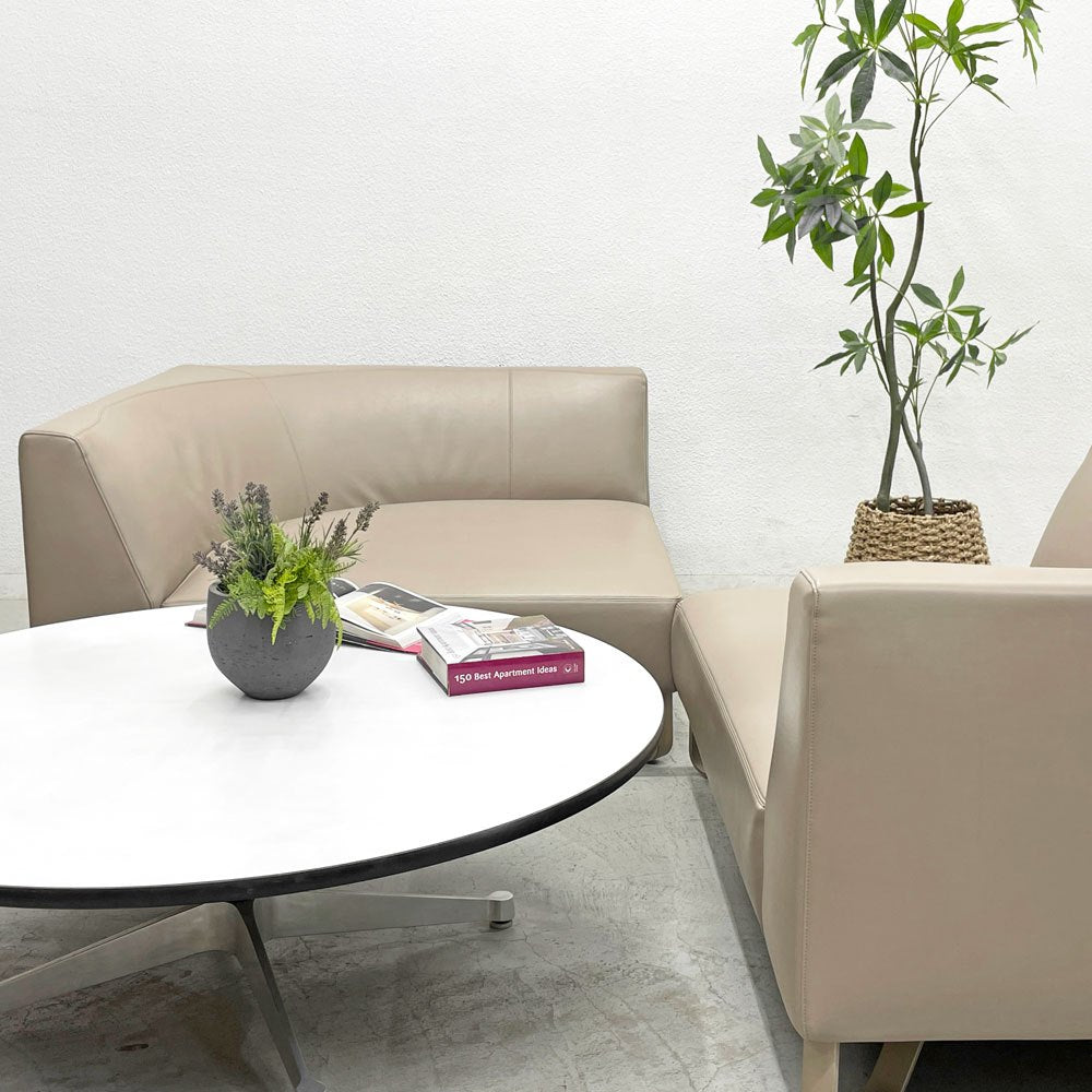 アルフレックス arflex ヴァスカ VASCA カウチソファ 125DL ディープ左アーム＋130R 右アーム システムソファ PVCレザー カバーリング 参考価格約73万 〓