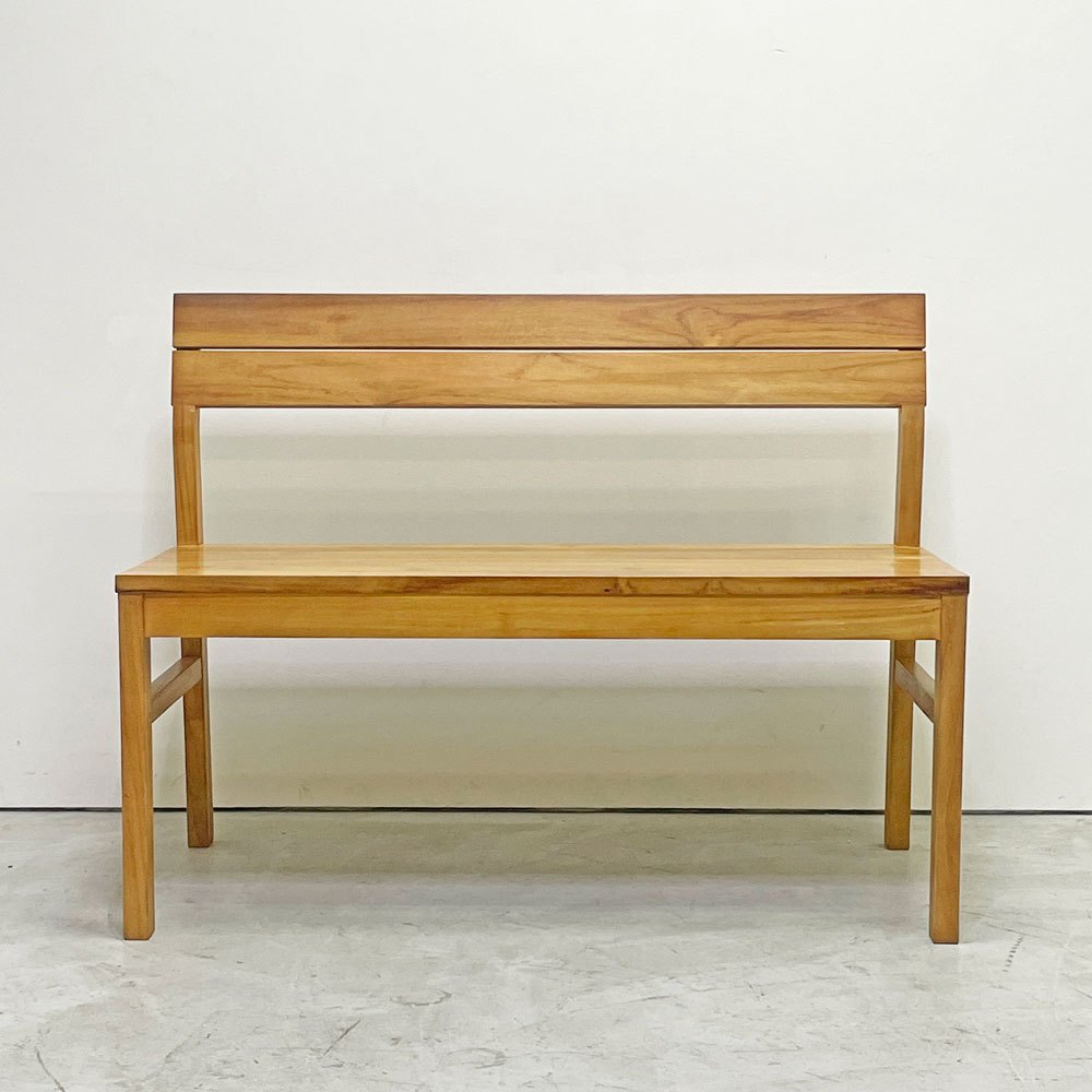 ウニコ unico ソト SOTO ダイニングベンチ バックレスト チーク材 W102cm 廃番 ●