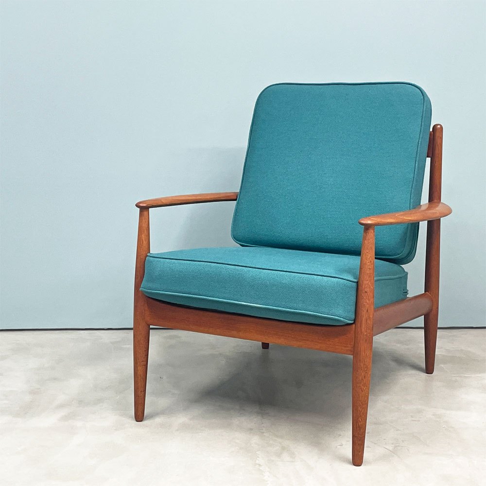 フランス＆サン France & Son Model128 イージーチェア 1Pソファ チーク材 グレーテ・ヤルク Grete Jalk 北欧ビンテージ デンマーク ◎