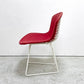 ノル Knoll 420 サイドチェア ワイヤーチェア ダイニングチェア ホワイト × レッド ファブリック フルカバー仕様 ビンテージ B ●