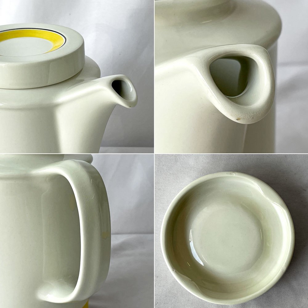アラビア ARABIA ファエンツァ Faenza イエローライン ティーポット H18cm 北欧食器 ◇