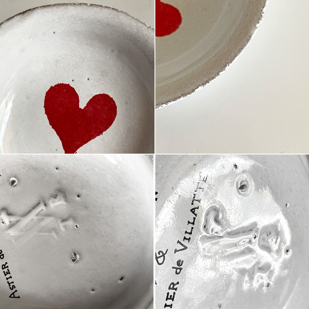アスティエ・ド・ヴィラット ASTIER de VILLATTE ジョンデリアン JOHN DERIAN ハート ディープ Heart Deep ソーサー ボウル Φ11cm 陶器 フランス ■