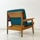 スタンダードトレード STANDARD TRADE Wood Frame Sofa SFA-03C-1p 一人掛けソファ ブルーグリーン ファブリック オーク無垢材 定価：¥240,000- ●