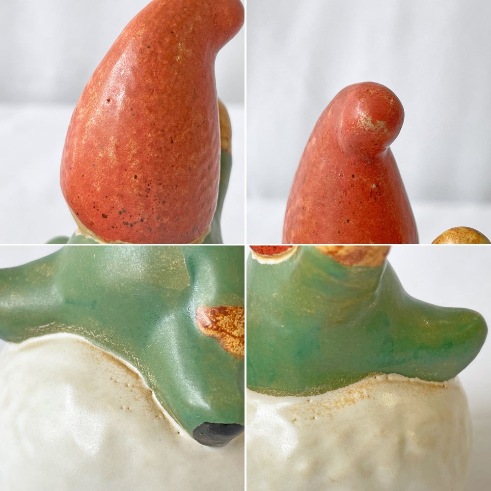 グスタフスベリ GUSTAVSBERG リサラーソン Lisa Larson トムテウィズスノーボール Tomte with Snoeball サンタオブジェ スウェーデン 北欧雑貨 ◇