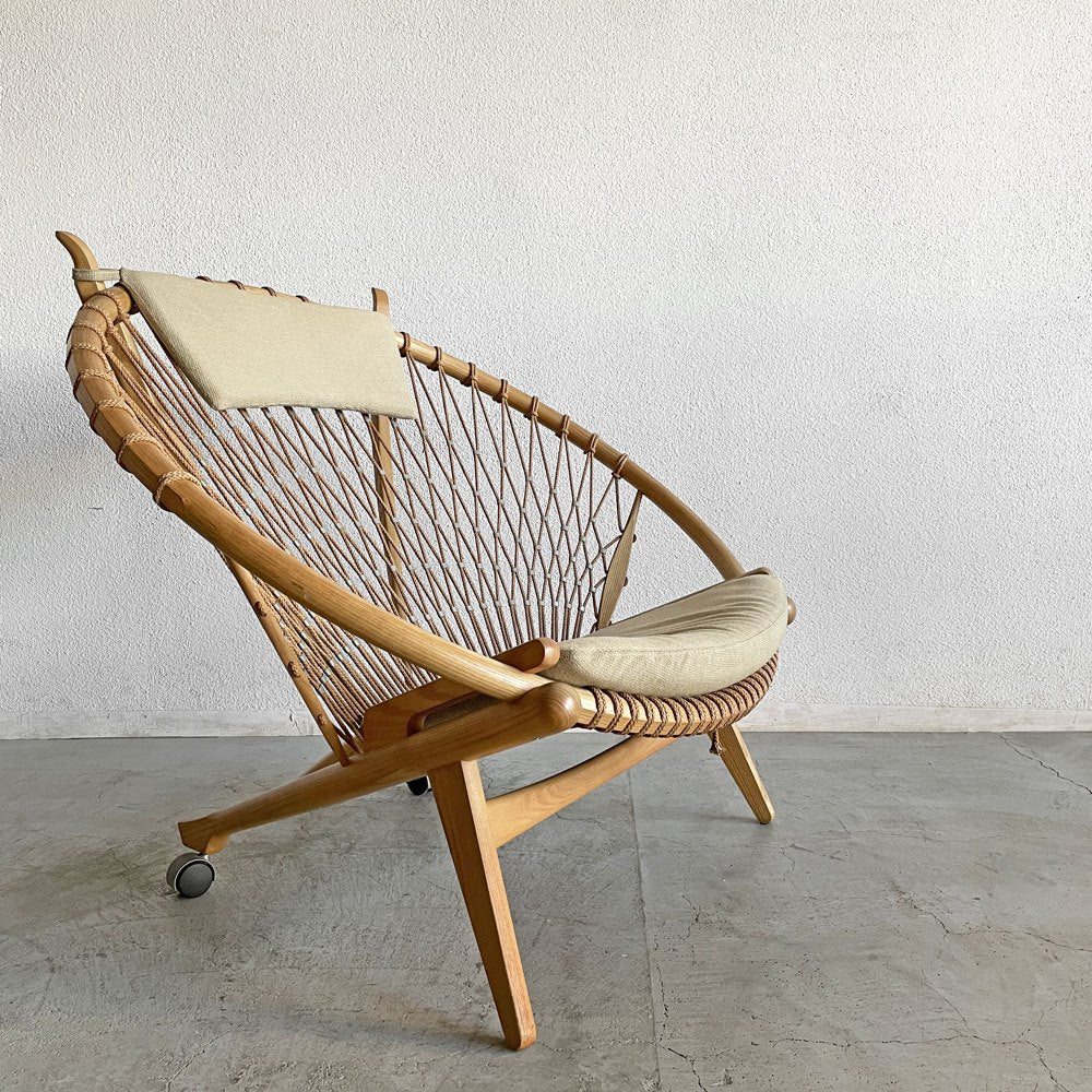 PPモブラー PP Mobler PP130 サークルチェア ラウンジチェア オーク材 キャスター付 ハンス・J・ウェグナー デンマーク 北欧家具 現行定価￥1,984,400- 〓