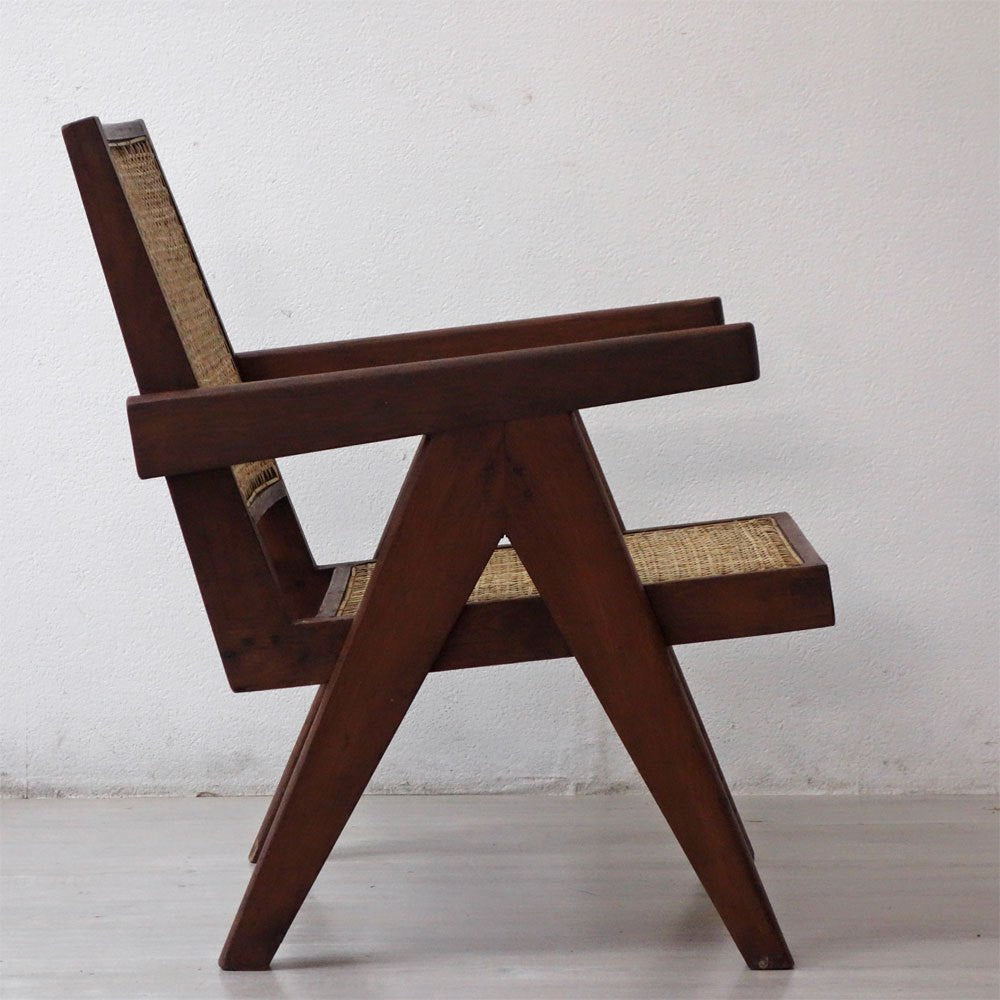 ピエール・ジャンヌレ Pierre Jeanneret イージーチェア Easy Chair チーク無垢材 チャンディーガル レター有 P.U./C.H./L.I.b.-223 1950s ビンテージ ●