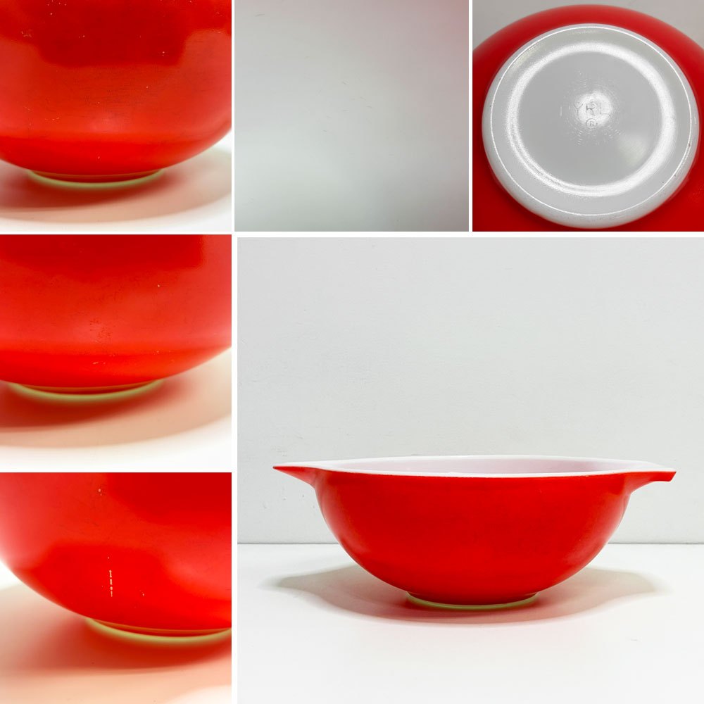 オールドパイレックス OLD PYREX フレンドシップ シンデレラ ミキシングボウル レッド イエロー 4個セット ●