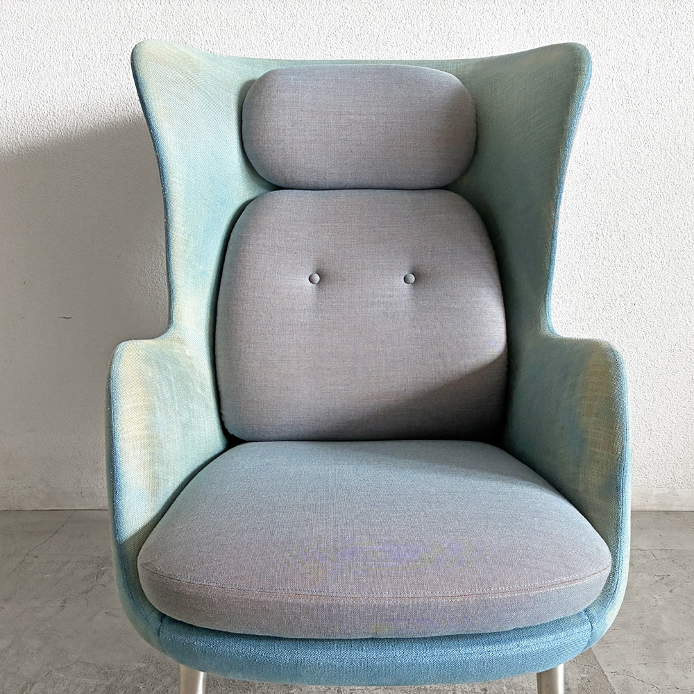 フリッツハンセン Fritz Hansen ロオチェア RO JH1 ラウンジチェア ファブリック Faded Denim Blue アルミベース ハイメ・アジョン 現行定価￥526,680以上 〓