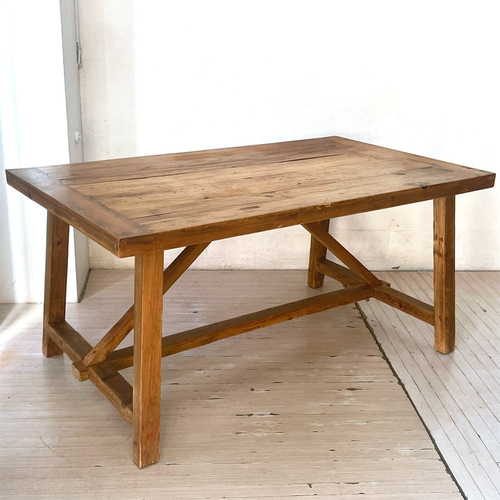 プールアニック Pourannick オールドデッキテーブル old deck table パイン古材×杉古材 ダイニングテーブル ★
