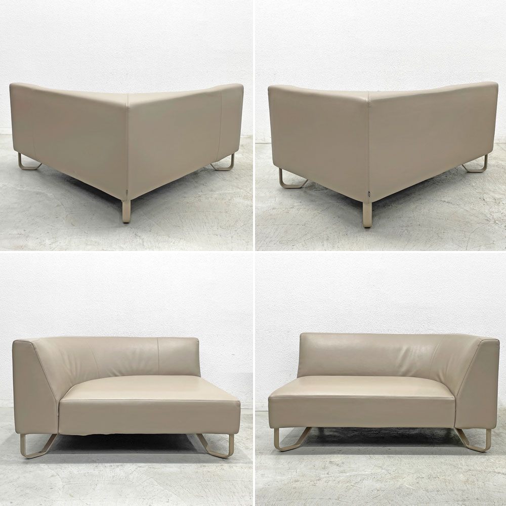 アルフレックス arflex ヴァスカ VASCA カウチソファ 125DL ディープ左アーム＋130R 右アーム システムソファ PVCレザー カバーリング 参考価格約73万 〓