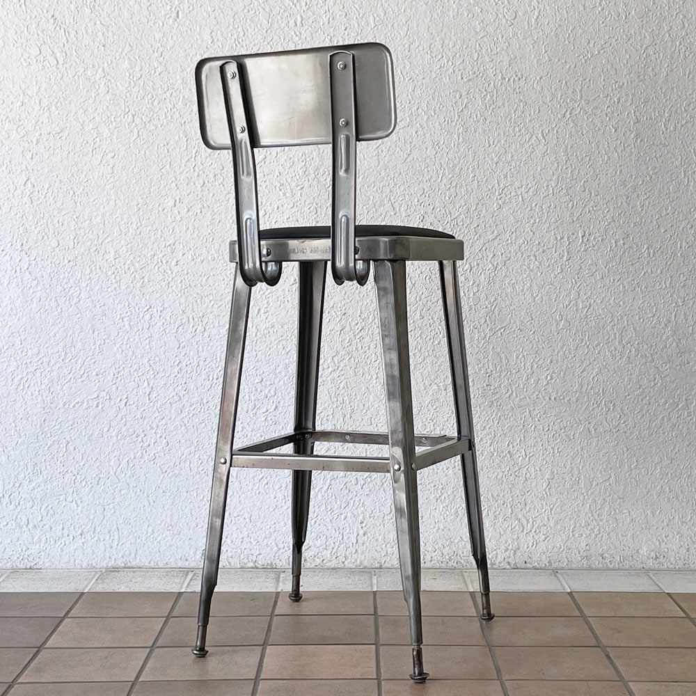 ダルトン DULTON スタンダードバーチェア Standard bar chair RAW スチール×ビニールレザー USビンテージスタイル 定価34,100円 A ◇