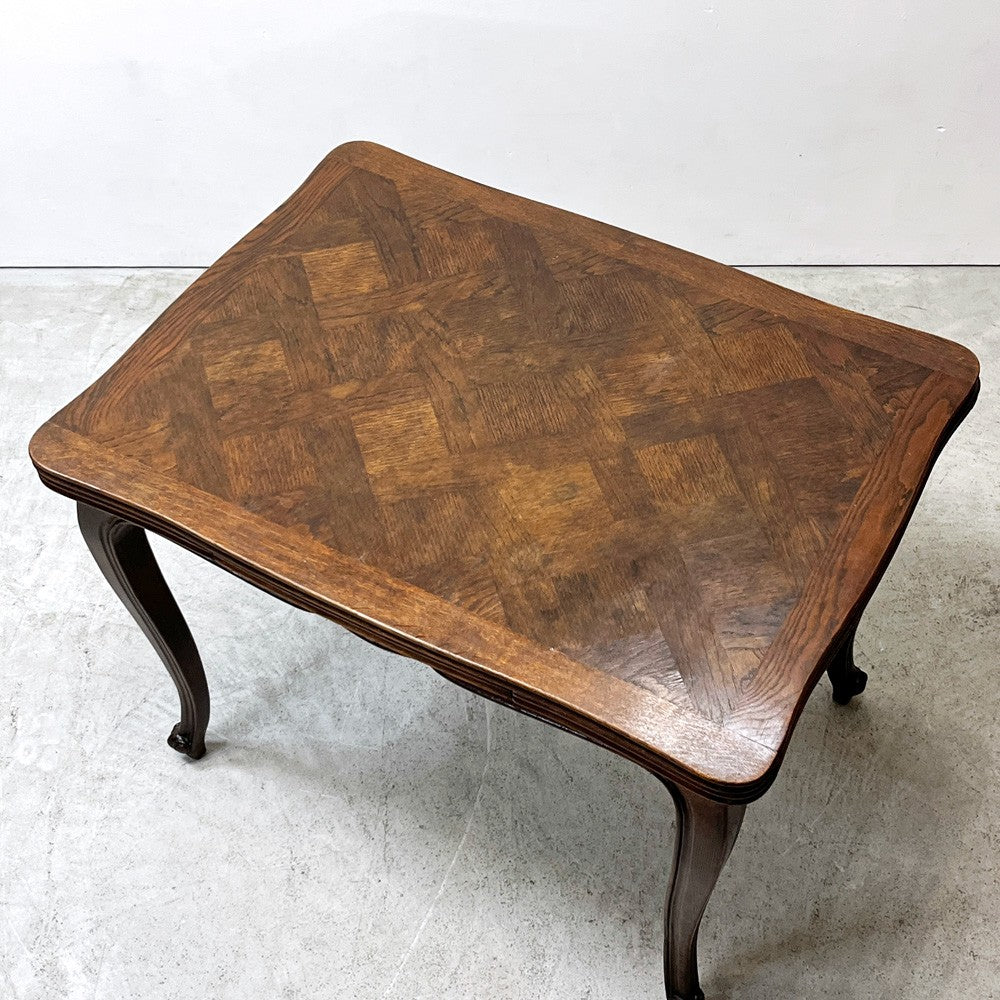UKビンテージ UK Vintage ドローリーフテーブル ダイニングテーブル オーク材 猫脚 伸長式 英国家具 ●