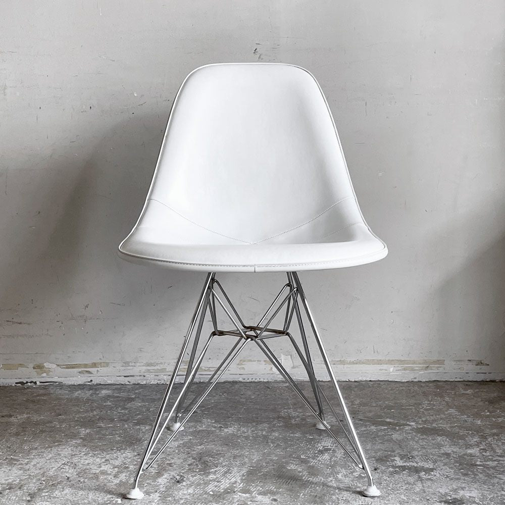 ハーマンミラー Herman Miller サイドシェルチェア サード 3rd ビンテージ FRP PVCレザー パーチメントカラー ロータイプ エッフェルベース イームズ ■