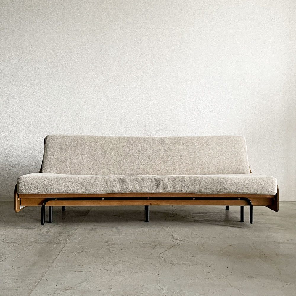 ジャーナルスタンダードファニチャー j.s.F ハビタ ソファベット HABITAT SOFA BED デイベッド 3Pソファ オーク材 インダストリアルテイスト 定価￥231,000- 〓