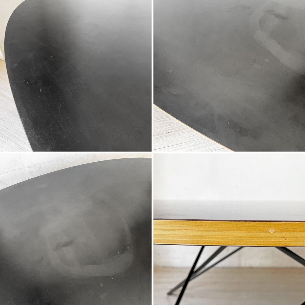 サザビー sazaby オーバルライン Oval Line コーヒーテーブル メラミンブラック プライウッド ミッドセンチュリーデザイン ★