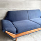 パームスプリングス Palm Springs オリジナルソファ 3Pソファ 3人掛け ネイビー系ファブリック ウォールナット ビンテージデザイン ミッドセンチュリースタイル ♪