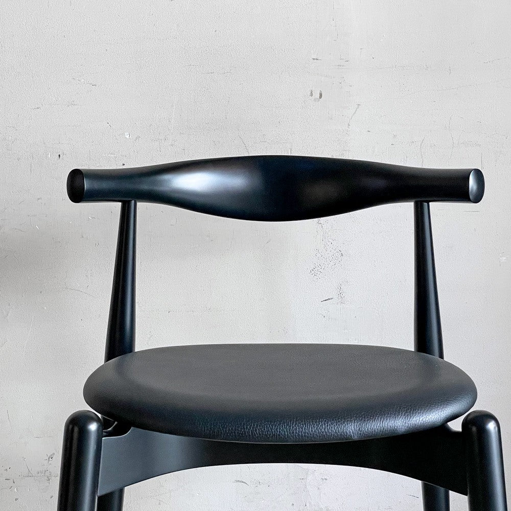 カールハンセン＆サン Carl Hansen & Son CH20 エルボーチェア オールブラック ハーフアーム ビーチ材 レザー ハンス・J・ウェグナー 北欧 ■