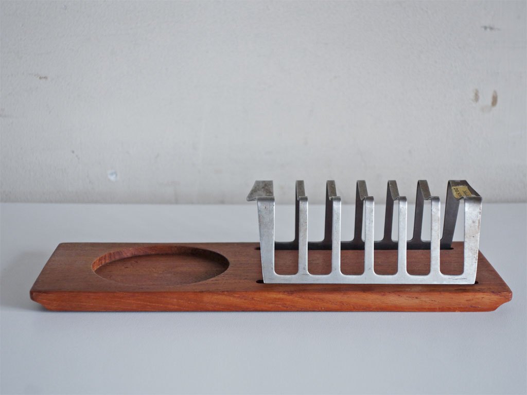 デンマークビンテージ Danish Vintage トーストラック Toast Rack チーク材 ステンレス 北欧雑貨 ■