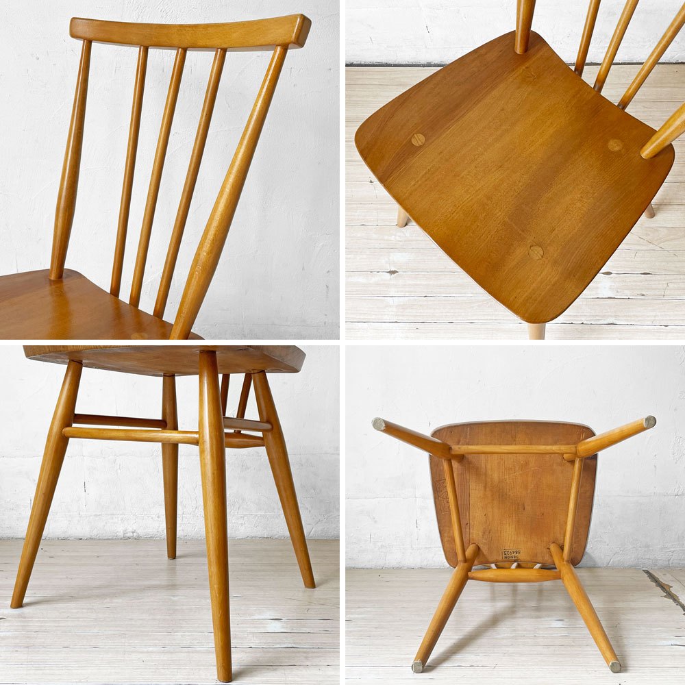 アーコール Ercol スティックバックチェア スピンドルチェア エルム材 UKビンテージ Vintage 英国家具 ★