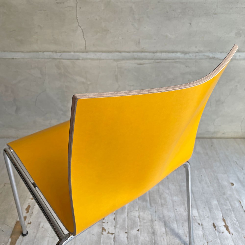 エンゲルブレヒト Engelbrechts チャリックチェア CHAIRIK Chair 101 スタッキング 4本脚 イエロー プライウッド 未使用品 定価63,800円 ♪