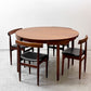フレムロジェ Frem Rojle ディネッテ Dinette エクステンション ラウンド ダイニングテーブル & ダイニングチェア 4本脚×4脚 計5点セット ハンス・オルセン Hans Olsen 北欧家具 ビンテージ ●