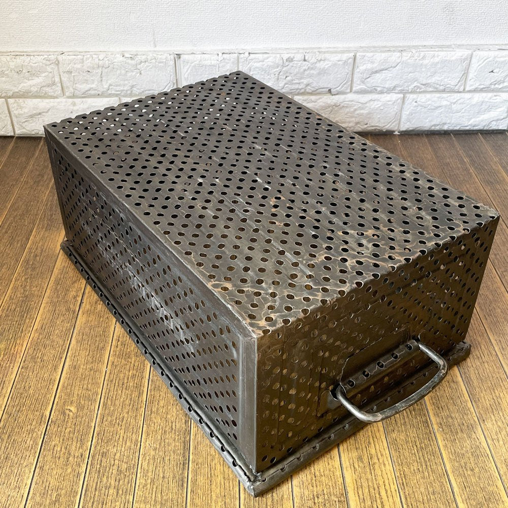 SCHAFER スタッキング ストレージボックス パンチングメタル インダストリアル ドイツビンテージ A ◎