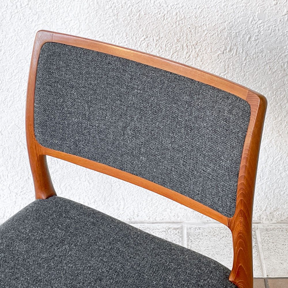 JLモラー J.L.Moller Model No.80 チーク材 ダイニングチェア ファブリック ニールス・O・モラー デンマーク 北欧家具 A ◇