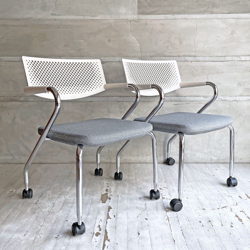 ヴィトラ vitra ビザロール Visaroll デスクチェア ミーティングチェア キャスターベース スタッキング アントニオ・チッテリオ 2脚セット ♪
