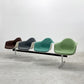 ハーマンミラー Herman Miller ビンテージ エアポートベンチ タンデムシート 4連 アームシェル 2nd ファブリック 新品張替え済 イームズ 希少ブラウン・グレー・グリーン・ライトグリーン A 〓