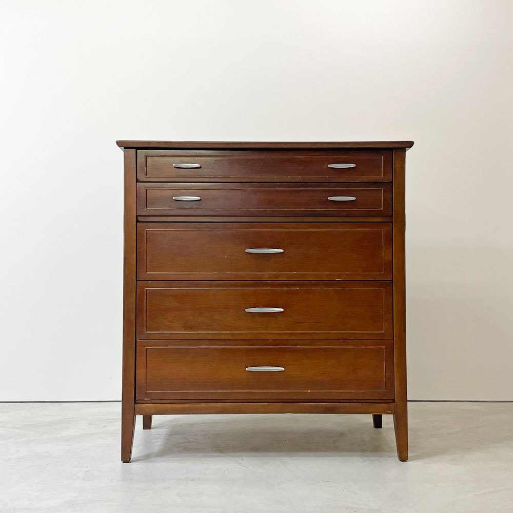 B.P.John Furniture トールチェスト デコラトップ 米軍家具 USビンテージ ミッドセンチュリー ●