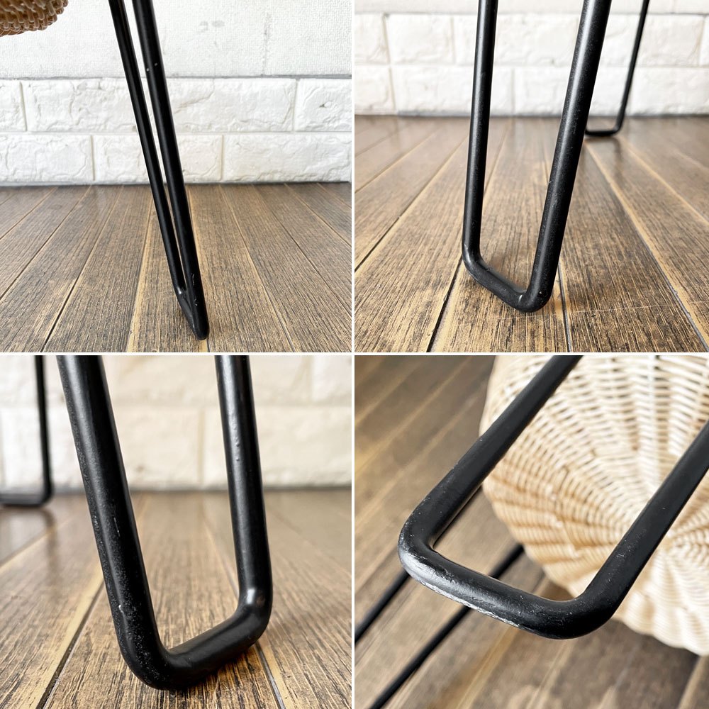 イデー IDEE ワラビー WALLABY SIDE TABLE サイドテーブル ラタン×スチール ブラック H60cm ナチュラルモダン 廃番サイズ ◎