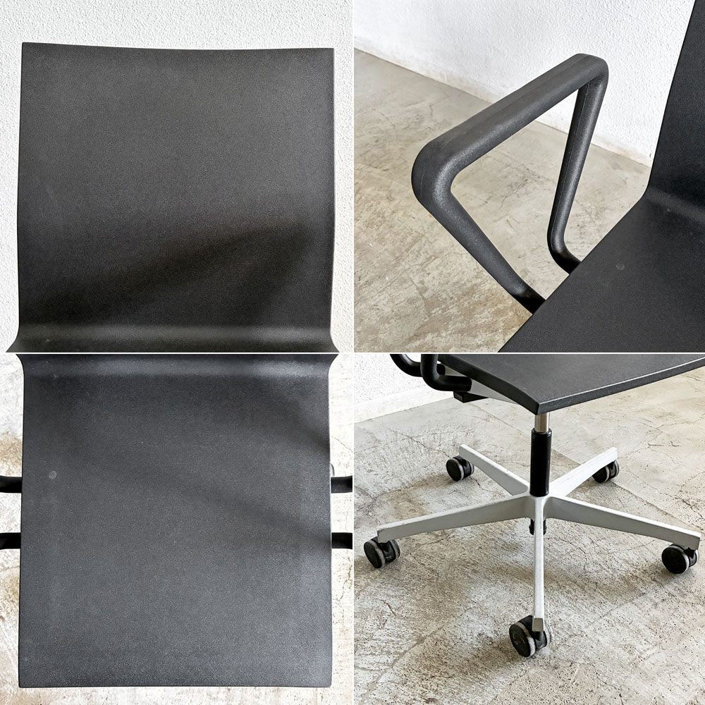ヴィトラ vitra ゼロフォー .04 スタジオチェア オフィスチェア アームレスト付 ブラック 昇降機能 マールテン・ヴァン・セーヴェレン Maarten Van Severen 定価￥202,400- B 〓