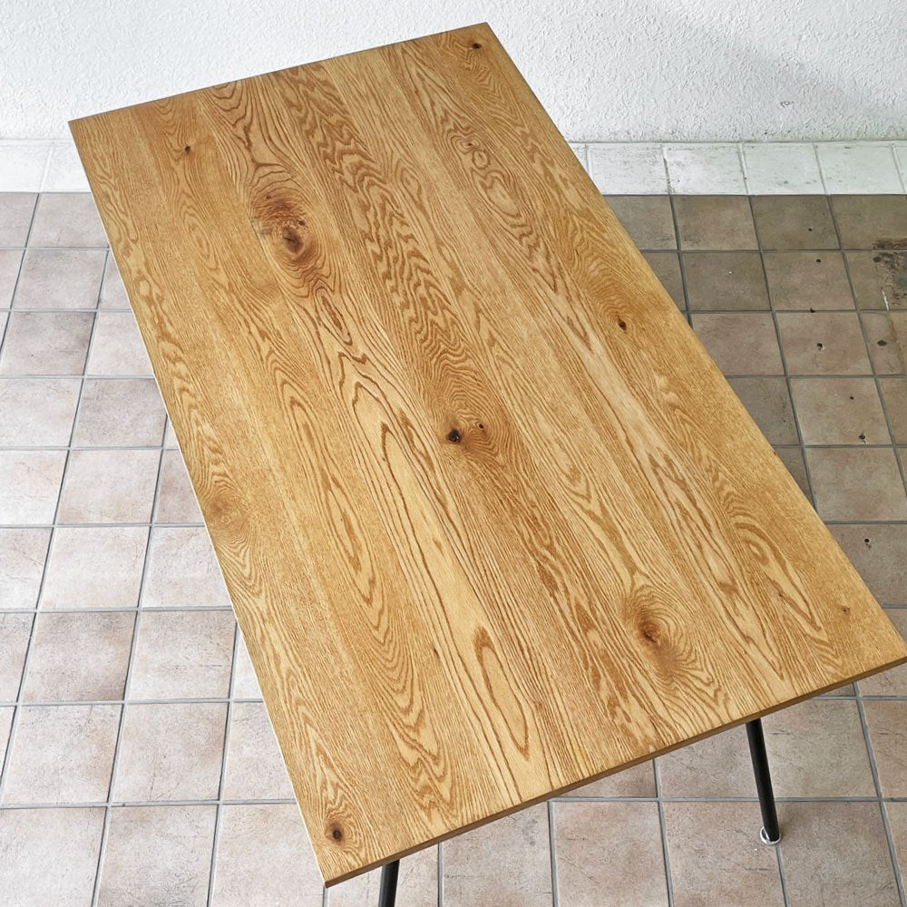 モモナチュラル MOMO Natural ベント VENT ダイニングテーブル W150cm オーク無垢材 ISO STEEL LEG スチール脚 マガジンラック付き  ◇