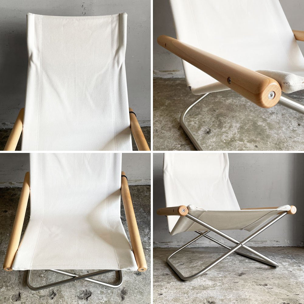 藤栄 FUJIEI ニーチェアX NY chair X 折りたたみチェア フォールディングチェア ロッキング ナチュラル ホワイト 新居猛  MoMA ■