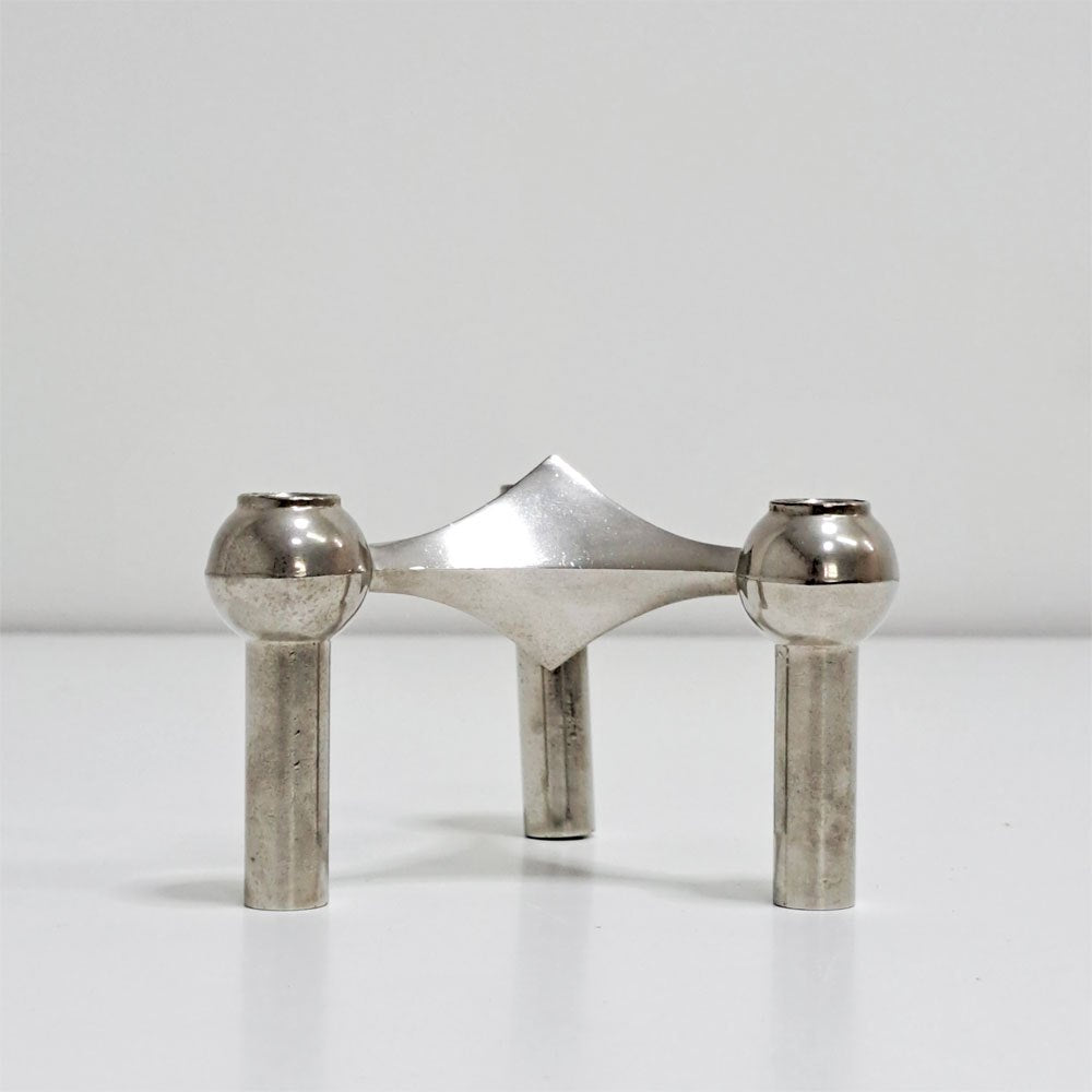 ストッフ ナゲル STOFF Nagel S22 キャンドルホルダー クローム candle holder Chrome インテリア オブジェ ドイツ ビンテージ ●