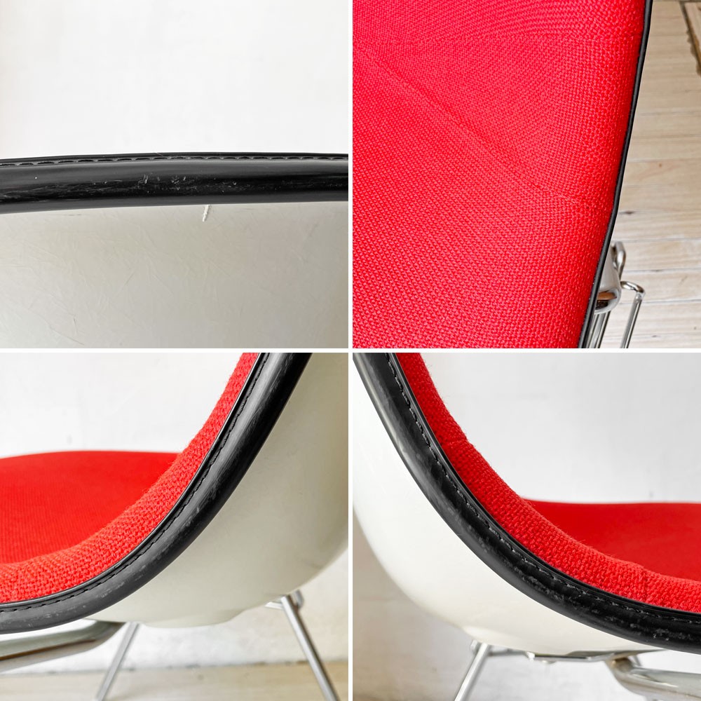 ハーマンミラー Herman Miller サイドシェルチェア MFS製 FRP アプホルスター ジラルド生地 ファブリック スタッキングベース イームズ ビンテージ ★