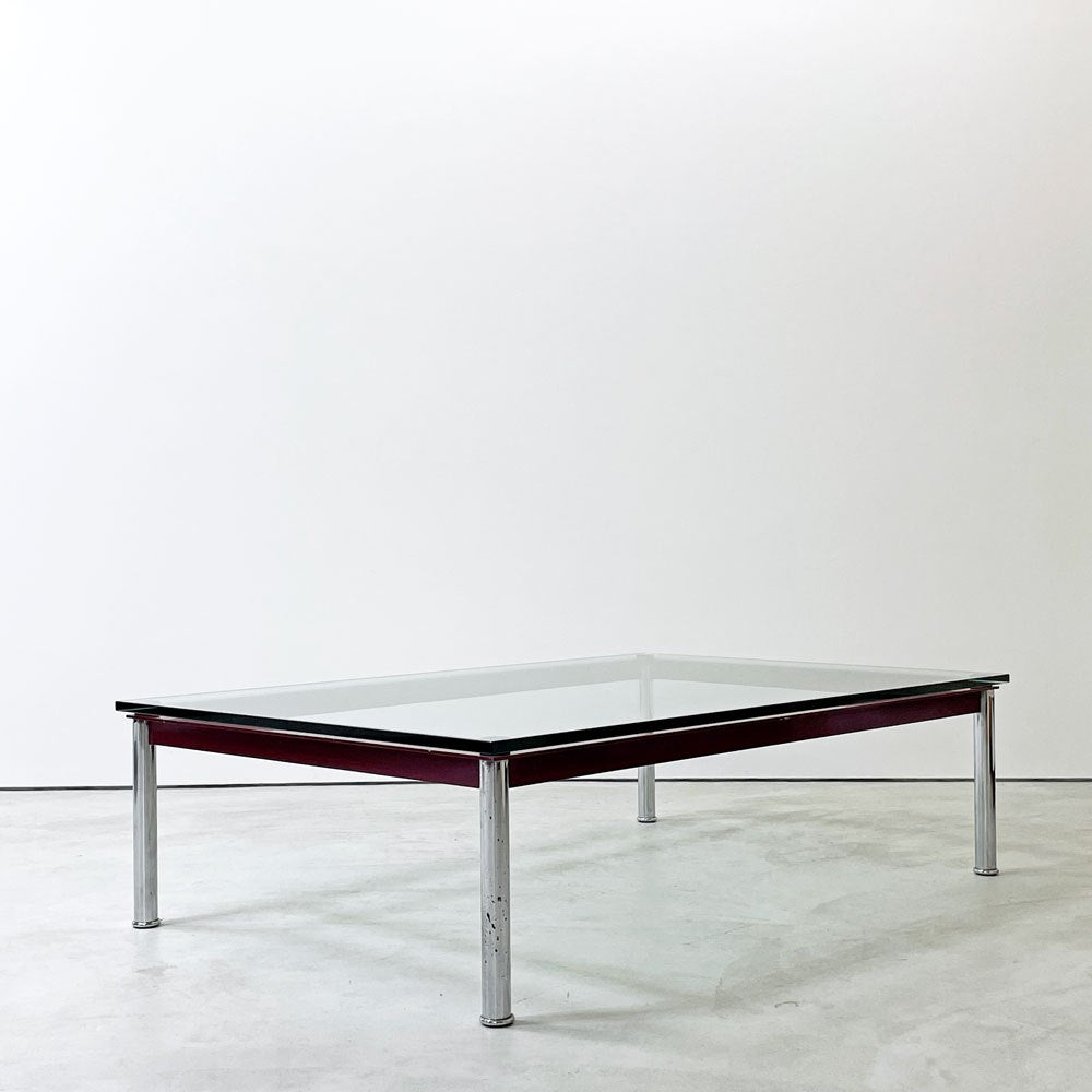カッシーナ Cassina LC10-P ローテーブル センターテーブル コーヒーテーブル W120cm ガラス ボルドー ル・コルビジェ シャルロットペリアン ピエールジャンヌレ 廃番カラー ●