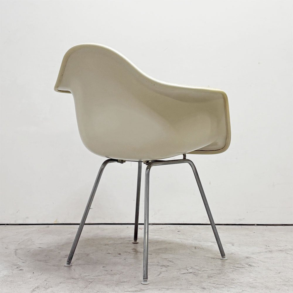 ハーマンミラー Herman Miller アームシェルチェア 2nd ビンテージ FRP製 PVCレザー グレー Hベース C&R イームズ ミッドセンチュリー ●