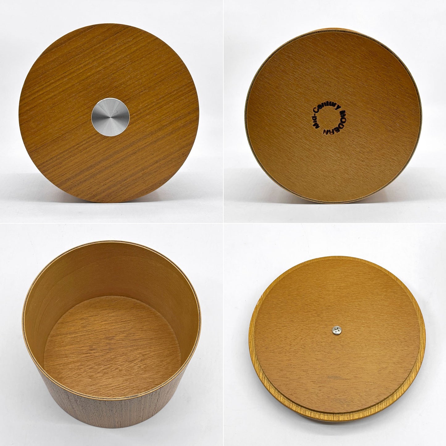 ミッドセンチュリーモダン Mid-Century MODERN チーク材 プライウッド 蓋付き小物入れ S+M+L 3点セット ●