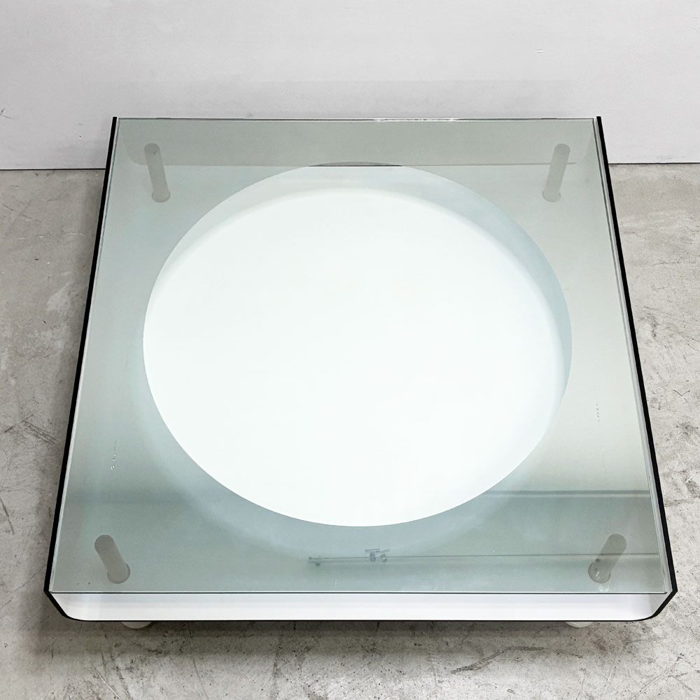 イデー IDEE トーキョー ローテーブル TOKYO Low Table ガラストップ モダン スチール プライウッド ホワイト クラウディオ・コルッチ ビンテージ ●