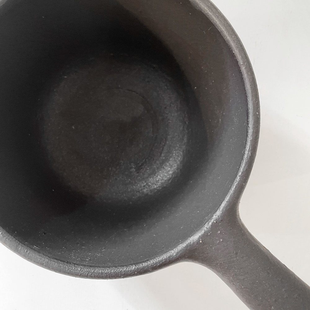 正島克哉 Katsuya Shoujima 片手土鍋 黒 小 全幅19.5cm 直火可 工房正島 現代作家 A ◎