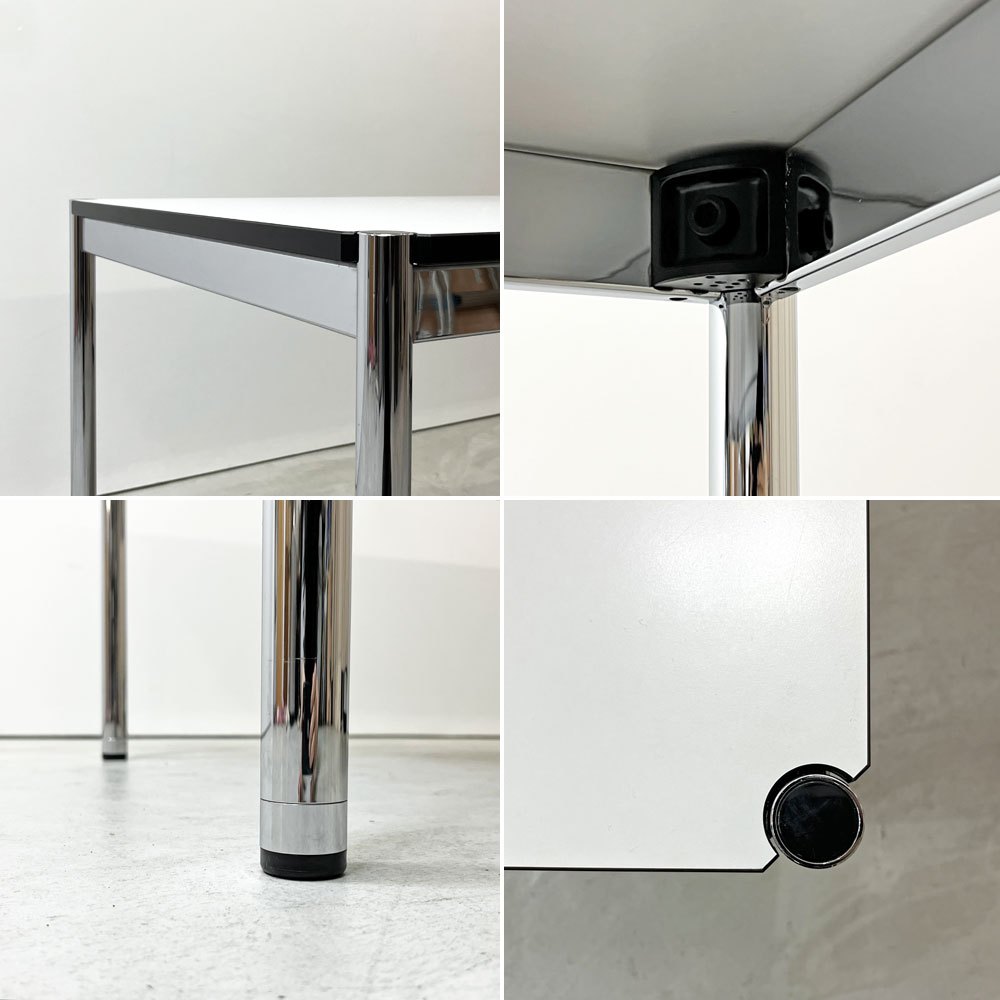 USMモジュラーファニチャー USM Haller USMハラーテーブル ワーキングデスク ダイニングテーブル パールグレーラミネート W150×D75×H74cm アジャスター 高さ調整リング付き+H2cm ●