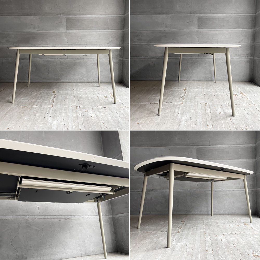 ボーコンセプト BoConcept キングストン Kingstone 伸張式ダイニングテーブル エクステンション マットホワイト ラッカー仕上げ 160-230cm 北欧 デンマーク 定価￥205,900- ♪