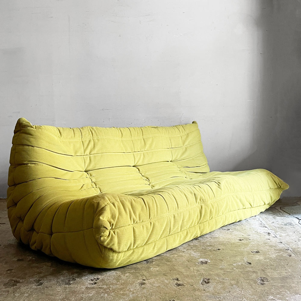 リーンロゼ ligne roset トーゴ TOGO 3Pソファ 3人掛けソファ 3シーター グリーン系 ファブリック ミッシェル・デュカロワ Michel Ducaroy ■