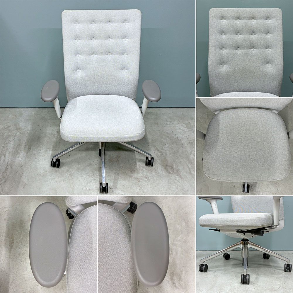 ヴィトラ vitra IDトリム ID Trim オフィスチェア デスクチェア ファブリックシート ライトグレー系 ハイバック 2Dアームレスト アントニオ・チッテリオ 参考定価￥209,000- ◎