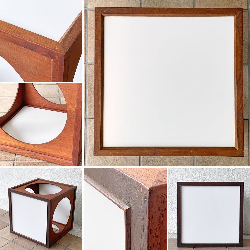 二葉家具 ビンテージ ハコテーブル チーク材 W40cm 原好輝 オープンシェルフ 自在家具 ミッドセンチュリーモダン 希少 A ◇