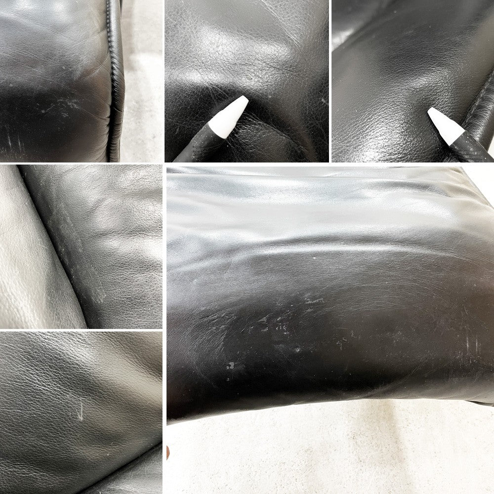 カッシーナイクスシー Cassina ixc. ヴェランダ VERANDA 1pソファ ローバック ハイバック オットマン ブラックレザー 本革 ヴィコ・マジストレッティ イタリア モダン ●