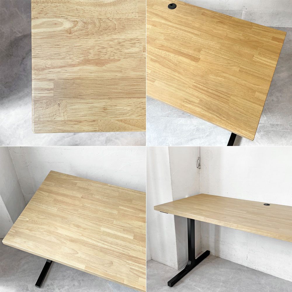 かなでもの KANADEMONO ザ・テーブル THE TABLE デスク ダイニングテーブル ラバーウッドA Iライン脚 モダン 美品 ★